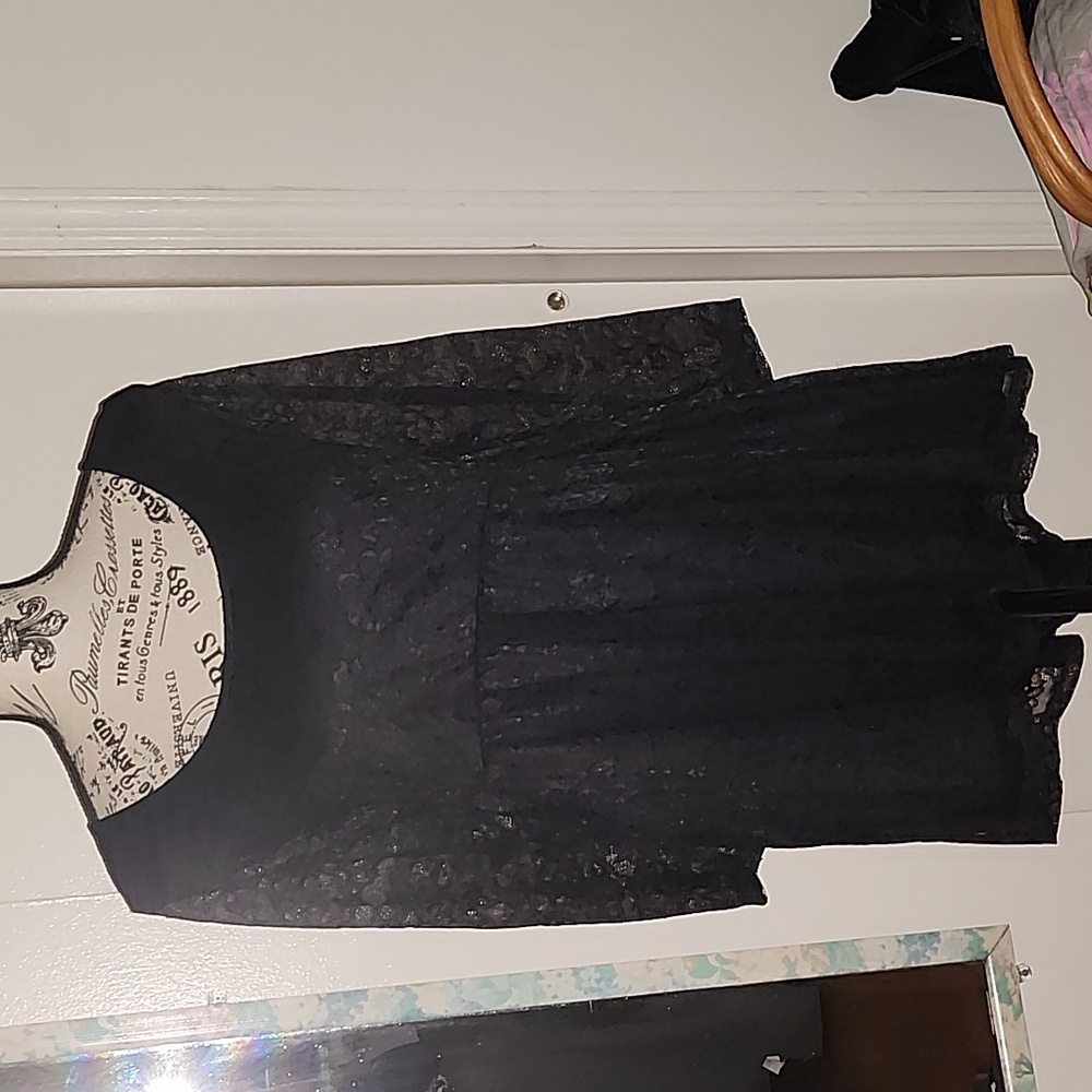 Torrid size 0 high-low smock black  lace dress